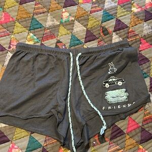 FRIENDS Charcoal Pajama Shorts with Iconic Graphics